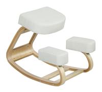 Vinsetto Fauteuil Ergonomique avec Inginocchiatoio en Bois de Bouleau et Coussin, 51x69x58 cm, Crème