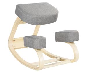 Vinsetto Siège assis-genoux ergonomique coussin confortable à bascule en tissu et bois