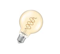 Osram Vintage 1906 Globe est une blanc chaud et dimmaben forme de bouavec un filament en spirale. Il offre 8 W pour 806 lm,E27, verre doré, diamètre 80 mm, 2200 K