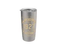 Vintage 1927 99yr 99th Birthday Gifts for Men 99 Years Old Gobelet isotherme en acier inoxydable double paroi