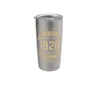 Vintage 1928 98yr 98th Birthday Gifts for Men 98 Years Old Gobelet isotherme en acier inoxydable double paroi