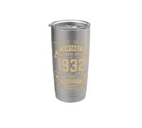 Vintage 1932 94yr 94th Birthday Gifts for Men 94 Years Old Gobelet isotherme en acier inoxydable double paroi