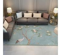 Vintage 60x90 Tapis pour Salon Chambre Grands lavables Magnifiques Fleurs Motif Grue Doux Poils Bas Accent antidérapant Doux botanique décors Salle Manger intérieure Moquette