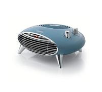 Ariete 8211 Chauffage de table, chauffage électrique, 2000W, thermostat, silencieux, grille et pieds chromés, bleu clair