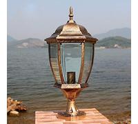 Vintage American Country Post Lights Antirouille Applique Murale en Aluminium étanche Villa Porte Colonne Lampe extérieure Applique Murale Jardin Simple tête extérieur Pilier Lanterne avec Verre