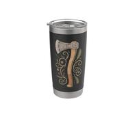 Vintage Axe Throwing Lumberjack Hatchet Gobelet isotherme en acier inoxydable double paroi