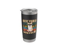 Vintage Best Dog Mom Ever Funny Pembroke Welsh Corgi Dog Gobelet isotherme en acier inoxydable double paroi