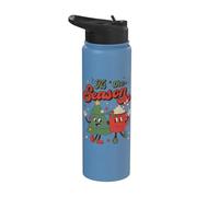 Vintage Christmas Tis The Season Christmas Tree Hot Cocoa Stainless Steel Insulated Water Bottle