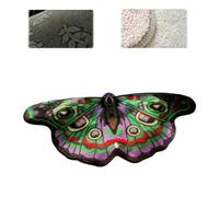 Vintage Colorful Butterfly Print Rug,Irregular Butterfly Moth Shaped Area Rug,Whimsical 3D Fluffy Butterflys Shaped Mat,Creative Print Aesthetic Moth Area Carpet for Entryway Decor (Purple, 50*90cm)