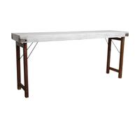 VINTAGE - Console ancienne en bois blanc Blanc