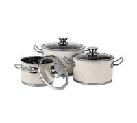 Vintage Cuisine Cream 6 Piece Retro Stainless Steel Pot Set