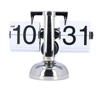 Vintage Digital Flip Down Horloge à pile Temps réglable Acier inoxydable Horloge de bureau mécanique Flip Blanc