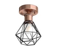 Vintage E27 plafonnier RETRA bronze abat-jour cage incl. LED 477lm blanc chaud