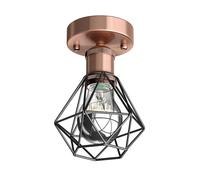 Vintage E27 plafonnier RETRA bronze abat-jour cage incl. LED 667lm blanc chaud