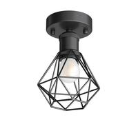 Vintage E27 plafonnier RETRA noir abat-jour en forme de cage incl. LED 477lm