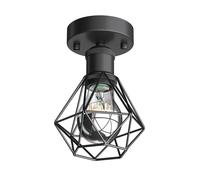 Vintage E27 plafonnier RETRA noir abat-jour en forme de cage incl. LED 667lm