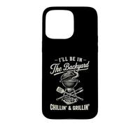 Vintage I'll Be in The Backyard Charcoal Grill Master Coque pour iPhone 15 Pro Max