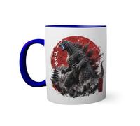 Vintage Japanese Godzila Great Wave Tasse à l'intérieur de couleur bleu avec poignée 330ml