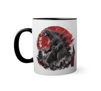 Vintage Japanese Godzila Great Wave Tasse à l'intérieur de couleur noire avec poignée 330ml