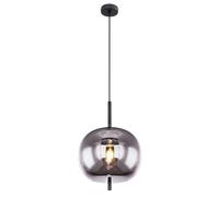 VINTAGE Lampe à suspendre Lampe à suspendre en verre Plafonnier, métal verre fumé noir, 1x E27 LED blanc chaud, salle à manger chambre à coucher