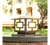 Vintage Lampe Pilier Portail Acryl E27, Lampe D'extérieur Rustique Sur Pied IP44 Borne De Jardin Pilier Eclairage De Jardin Éclairage Pour Chemins Aluminium Cage Lampes De Nuit,Noir,d'or. (D'or-25cm)