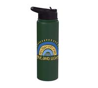 Vintage Love and Light Rainbow Hanukkah Stainless Steel Insulated Water Bottle