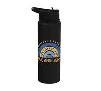Vintage Love and Light Rainbow Hanukkah Stainless Steel Insulated Water Bottle