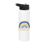Vintage Love and Light Rainbow Hanukkah Stainless Steel Insulated Water Bottle