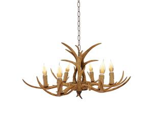 Vintage Lumière Pendante Résine Antlers Lustres Chaîne Réglable Hauteur Table Chandelier Corne De Cerf Lampe À Suspension Chambre Coucher Salon Salle D'étude Restaurant Plafonnier Pendentif,6 heads
