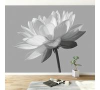 Vintage Papier Peint Panoramique 300L x 210H cm, Moderne Botanique Noir Blanc Floral Fresque Murale Papier Peint - Murale Poster Tableaux pour Salon Chambre à Coucher Salle de Jeu Décoration