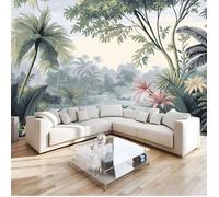Vintage Papier Peint Panoramique, Paysage De Jungle 3D Tissu De Soie Murale, 350x256cm Décoration Murale Chambre Salon Restaurant