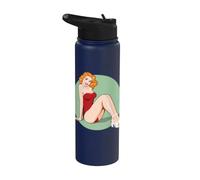 Vintage Pin-Up Girl Art Américain Rétro Nostalgie Stainless Steel Insulated Water Bottle
