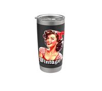Vintage Pin-Up Girl x Pretty Girl Années 1950 Gobelet isotherme en acier inoxydable double paroi