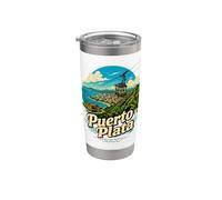 Vintage Puerto Plata République Dominicaine Voyage Landmark Cadeau Gobelet isotherme en acier inoxydable double paroi