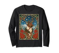 Vintage Renne Art Nouveau Noël Hiver Manche Longue