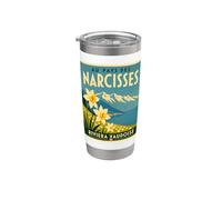 Vintage Riviera Vaudoise Narcisse Voyage Suisse Gobelet isotherme en acier inoxydable double paroi