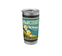 Vintage Riviera Vaudoise Narcisse Voyage Suisse Gobelet isotherme en acier inoxydable double paroi