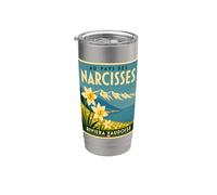 Vintage Riviera Vaudoise Narcisse Voyage Suisse Gobelet isotherme en acier inoxydable double paroi