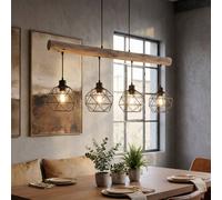 Vintage Suspendu Plafonniers Clients Chambre Grille Design Bois Bâton Lampe