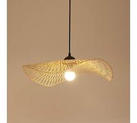 Vintage Tressé Lustre E27 Rétro Naturel Bambou Osier Tissée À La Main Lampe Pendentif Lumières Creative Jardin Suspension Hauteur Réglable lampe suspendue Tea Room Chambre Salon Déco plafonnier,75cm