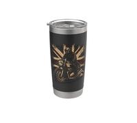 Vintage Union Jack Motorcycle Biker British Cafe Racer Rider Gobelet isotherme en acier inoxydable double paroi