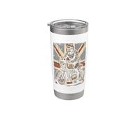 Vintage Union Jack Motorcycle Biker British Cafe Racer Rider Gobelet isotherme en acier inoxydable double paroi