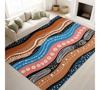 Vintage Vibrant Tapis 160 x 230 cm, Décoration D'Intérieur, Rug Délicat Exotique Boho Points Raye pour Salon, Chambre à Coucher Tapis Lavable Et Antidérapant À Poils Ras