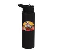 Vintage Wrestling Graphic Two Wrestlers and Sun Stainless Steel Insulated Water Bottle