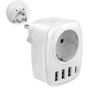 VINTAR 1 PCS Adaptateur de Voyage Inde, Adaptateur de Voyage Type D avec 3 USB et 15W 1USBC, Inde Adaptateur Prise de Courant pour l'Inde Sri Lanka, Népal