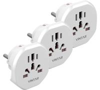 VINTAR 3PC Adaptateur Prise Anglaise vers France,Adaptateur Prise USA vers France,Adaptateur de Voyage pour UK, USA, Canada, Chine, Australie, Italie, Suisse, Prise Monde, Blanc