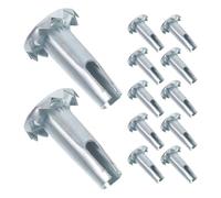 VINTORKY 12 Douilles de Roulettes en Fer Argentées Lot de 12 Pièces, Design Polyvalent pour Meubles en Bois et Pieds de Chaise pour Mobilier de Bureau et Maison