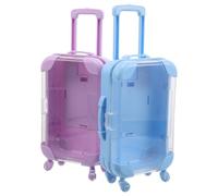 VINTORKY 2 Pièces Grosse Valise Transparente en Abs Mécanisme D'ouverture Facile, Boîte à Bonbons Polyvalente pour Présentation Lors D'événements et Occasions Spéciales