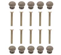 VINTORKY 20 Ensembles Petit Bouton Champignon en Alliage, Rétro | Poignée Vis, Surface Lisse Polie, Remplacement Rapide pour Armoire, Commode, Coffret Souvenir et Projets Créatifs