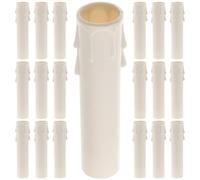 VINTORKY 20 Pièces Tubes de Manchon Anti-goutte 3.94 Pouces pour Bougies en Plastique Blanc Adaptés aux Lustres et Éclairage Décoratif Maison